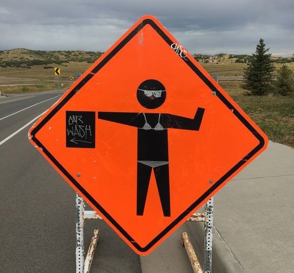 deer crossing sign vandalism