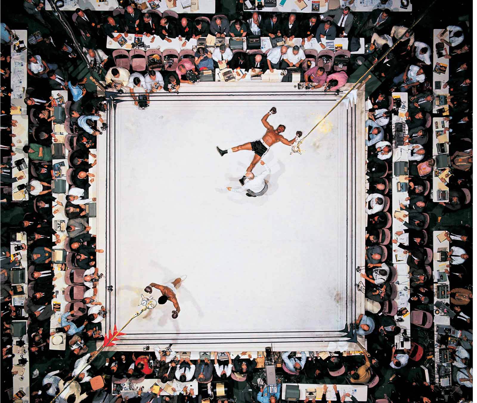 Aerial Shot of Muhammed Ali after knocking out Cleveland Williams in 1966