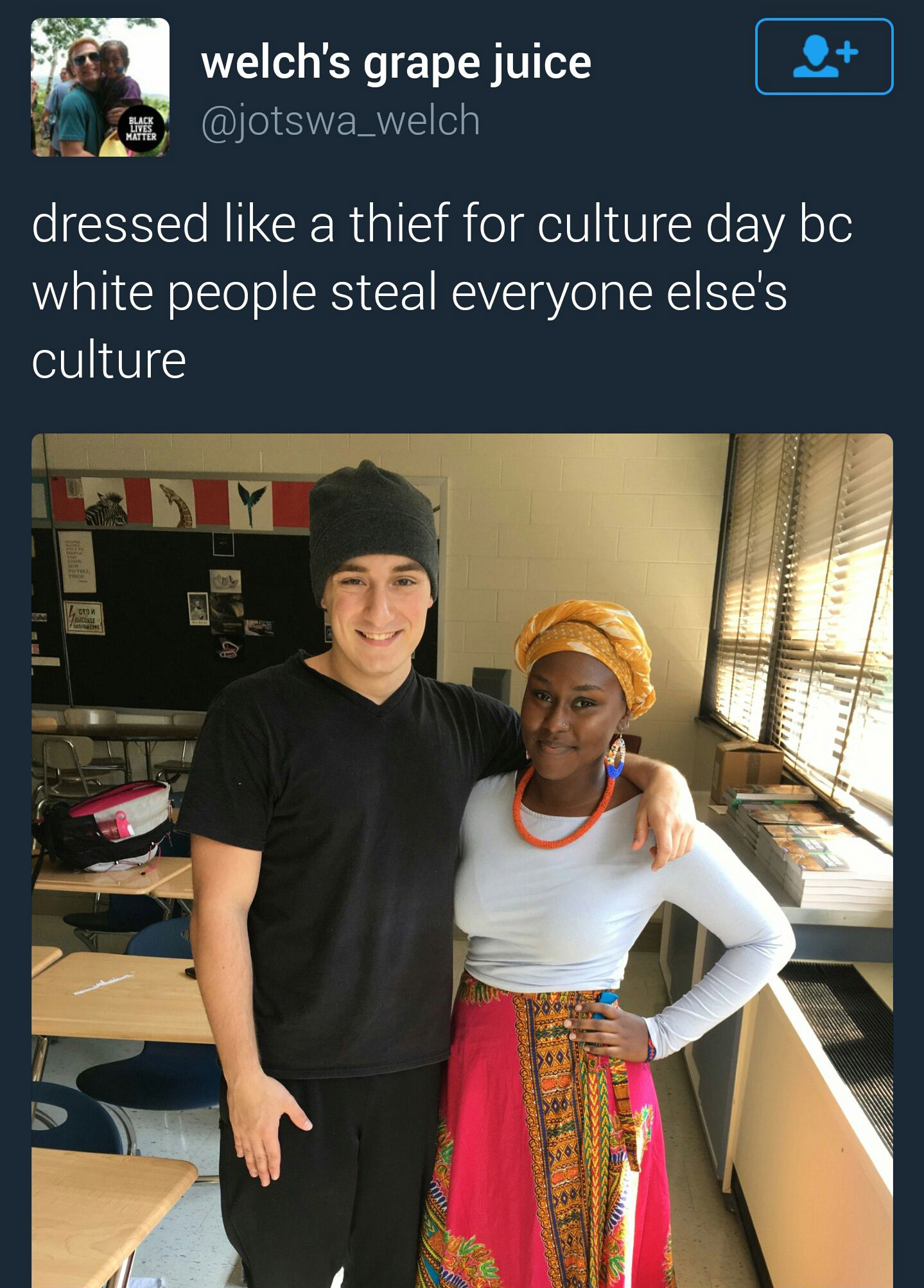 white people steal culture - welch's grape juice 206 dressed a thief for culture day bc white people steal everyone else's culture