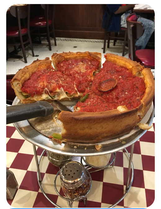 "My wife  is interviewing people to join her practice today during an ophthalmological conference in Chicago. I came up from Atlanta with her to enjoy Chi-Town.  . I decided to get some famous Giordano's pizza for lunch.  In order to get the stuffed deep dish, you wait 45 minutes for the thing to cook. I opted for the Chicago Classic..."
