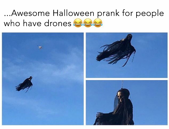 my uncle got a drone - ...Awesome Halloween prank for people who have drones