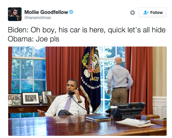 joe biden and obama memes buzzfeed - Mollie Goodfellow Biden Oh boy, his car is here, quick let's all hide Obama Joe pls
