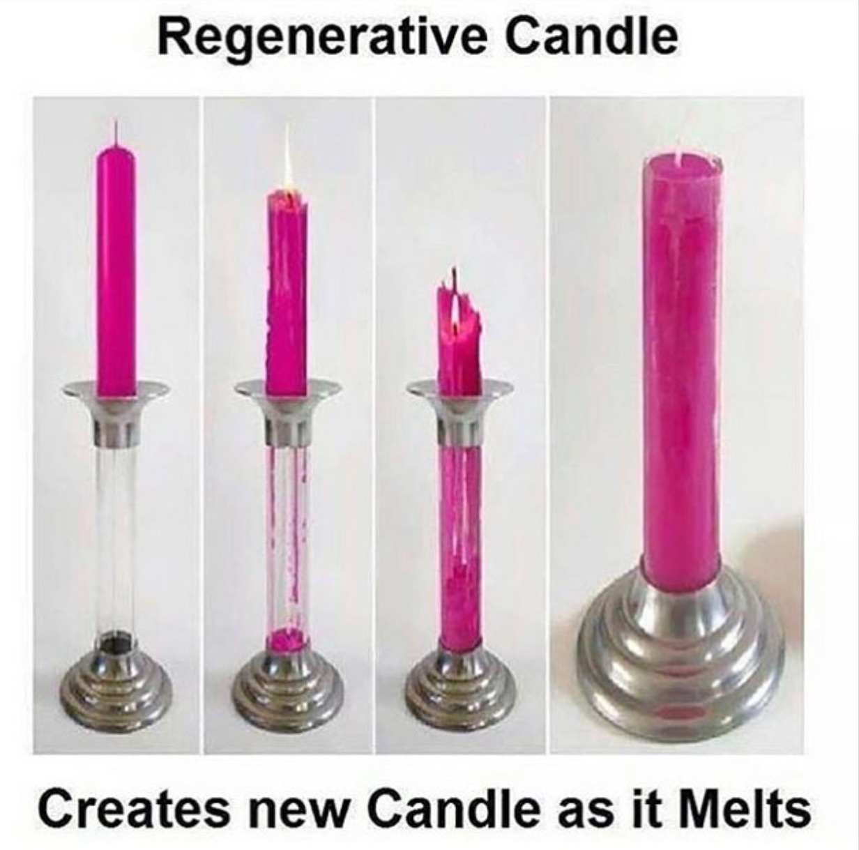 regenerative candle - Regenerative Candle Creates new Candle as it Melts