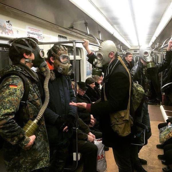 gas mask subway