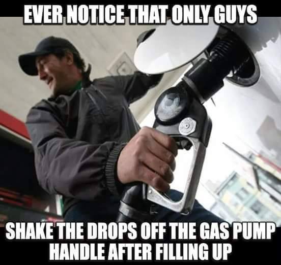 Gasoline - Ever Notice That Only Guys Shake The Drops Off The Gas Pump Handle After Filling Up