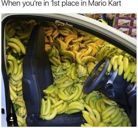 mario kart memes - When you're in 1st place in Mario Kart Dony. Drums