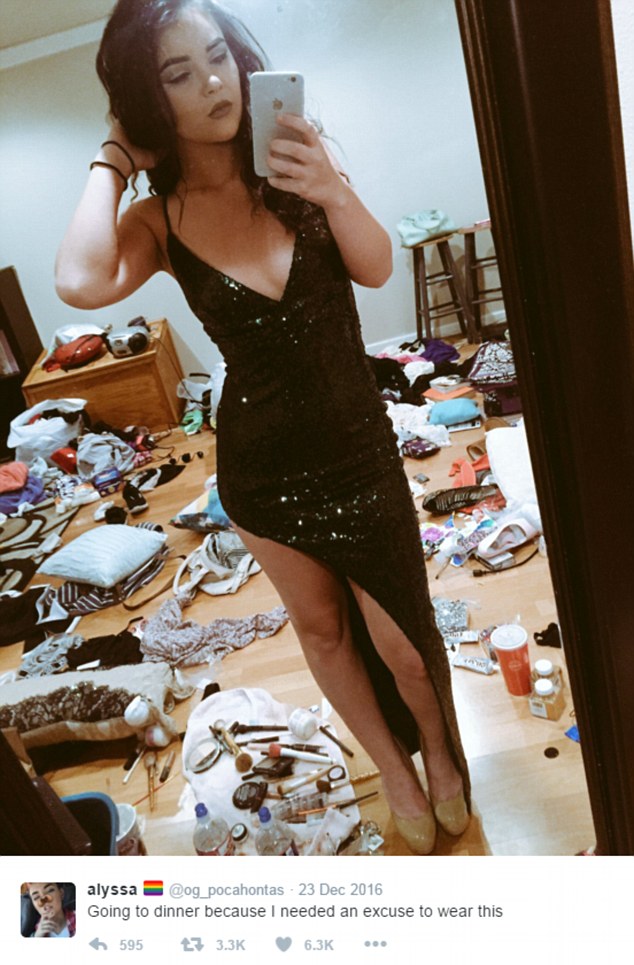 girl with messy room - alyssa Going to dinner because I needed an excuse to wear this 595 3
