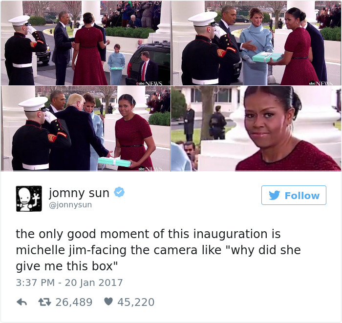 Michelle Obama reaction memes from Trump's inaugruation