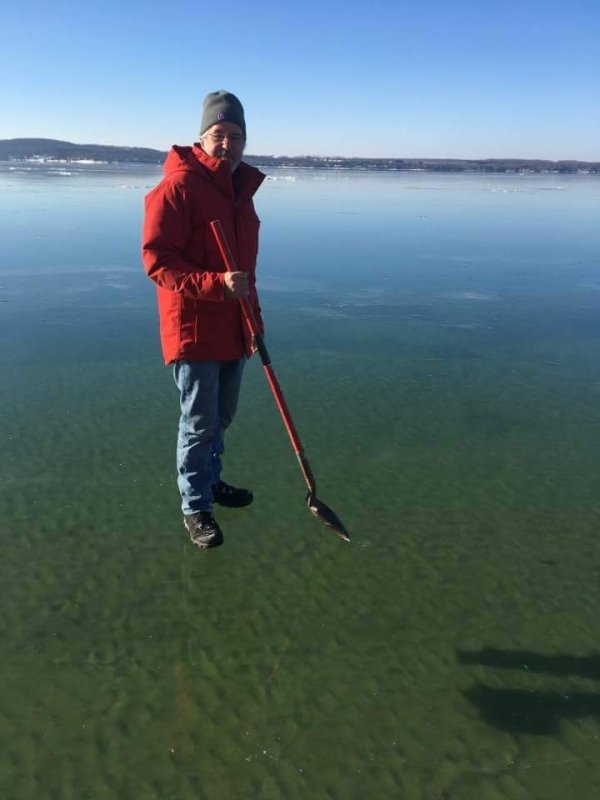 clear frozen lake