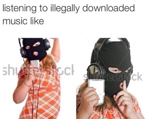 listening to illegal music - listening to illegally downloaded music shaterstoc es shiutterstock