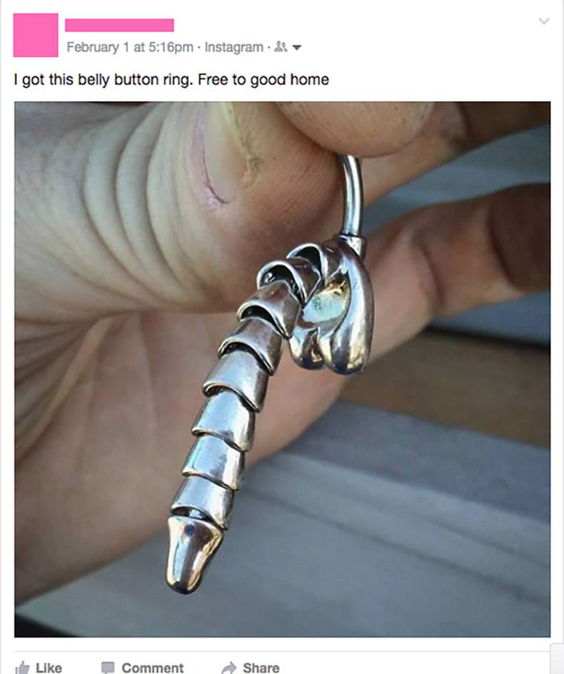 body jewelry - February 1 at pm Instagram.& I got this belly button ring. Free to good home Comment