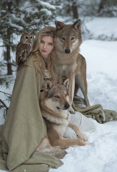 models posing with animals