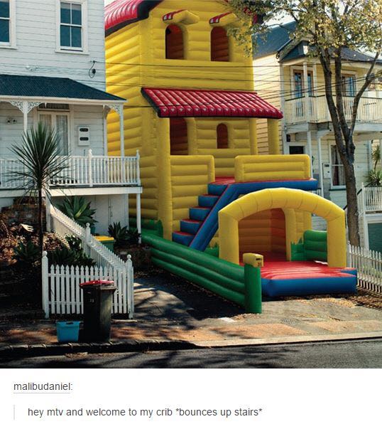 worst houses to live - malibudaniel hey mtv and welcome to my crib bounces up stairs