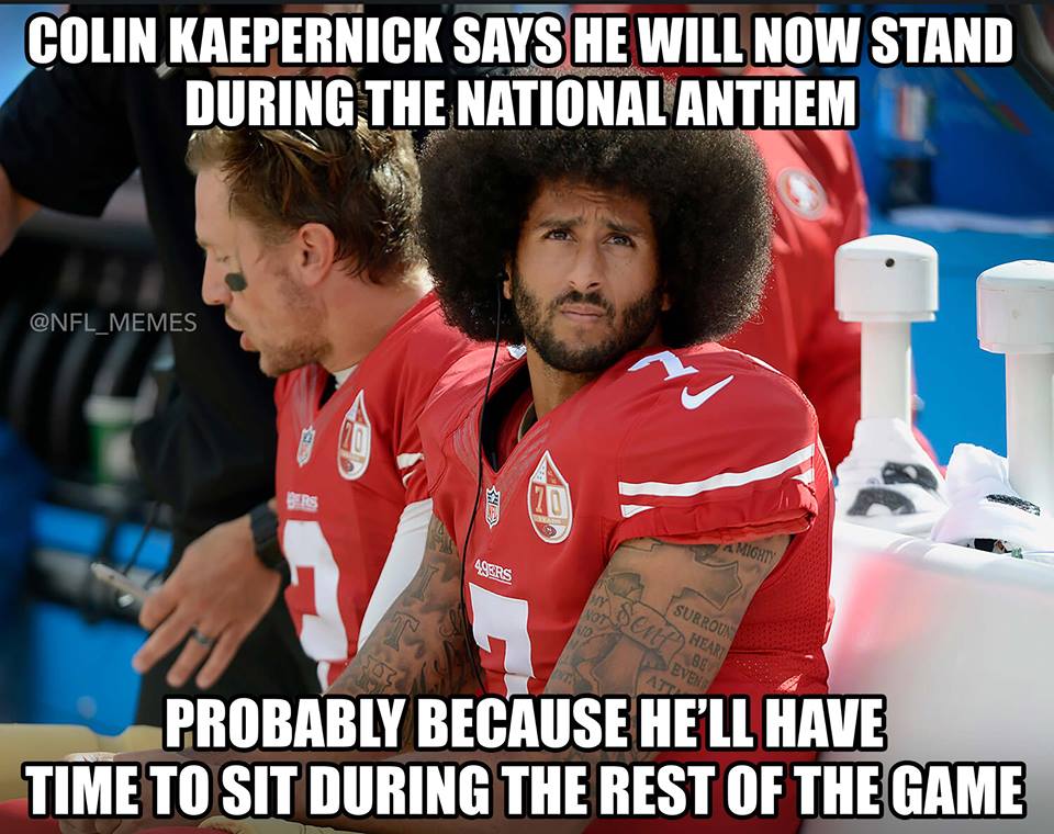 st. james's gate brewery - Colin Kaepernick Says He Will Now Stand During The National Anthem Asers Oc Surroun Heart Seven Att Probably Because He'Ll Have Time To Sit During The Rest Of The Game