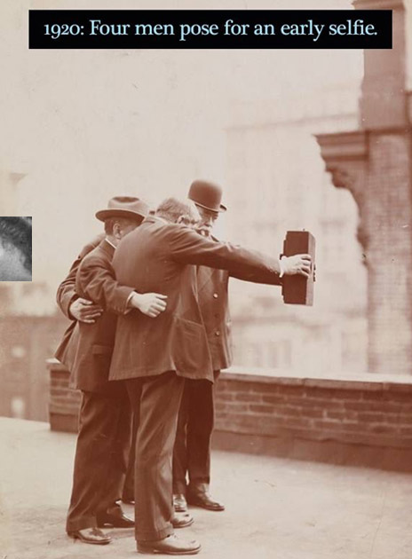 selfie 1920 - 1920 Four men pose for an early selfie,