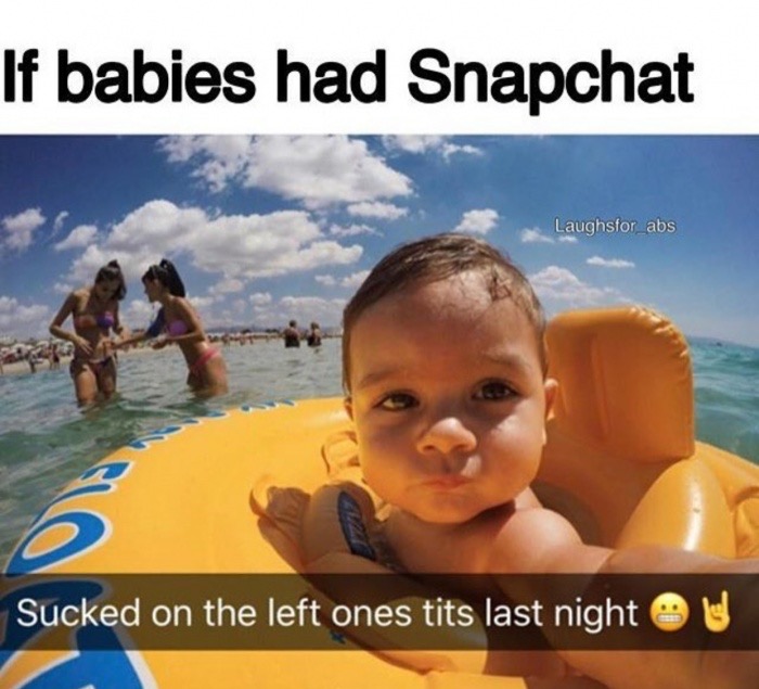 Meme imagining if babies had Snapchat