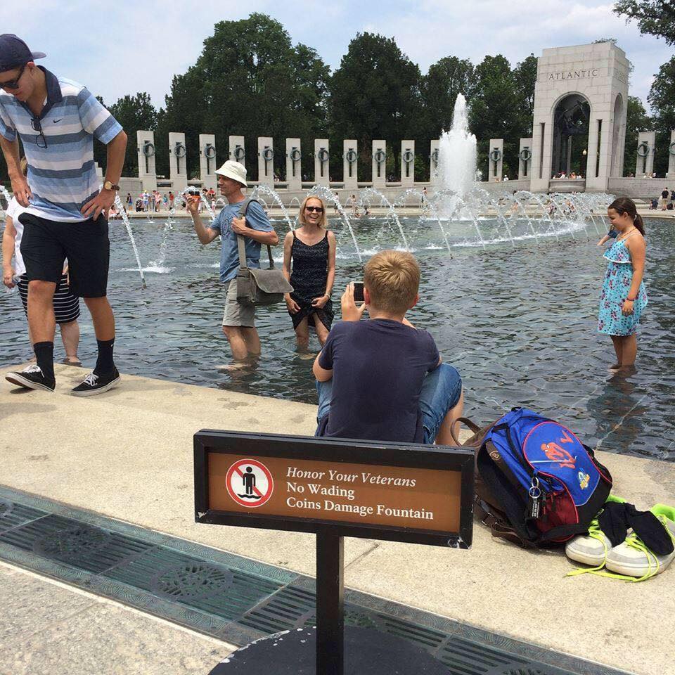 amazing picture of national world war ii memorial - Atlantic Honor Your Veterans No Wading Coins Damage Fountain