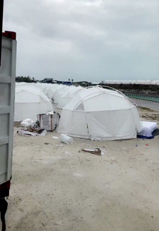 And this is what they got.  Left over Fema tents from Hurricane Mathew. WTF!