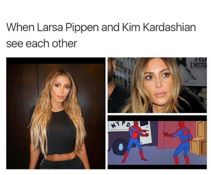 larsa pippen kim kardashian meme - When Larsa Pippen and Kim Kardashian see each other Cut L'Histo Ny