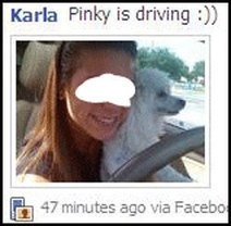 facebook fail - Karla Pinky is driving 47 minutes ago via Facebo