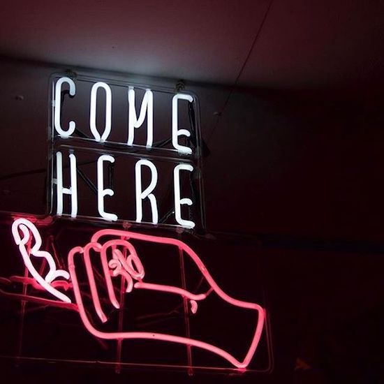 come here neon sign - Here