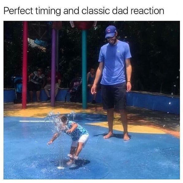 perfect timing and classic dad reaction - Perfect timing and classic dad reaction