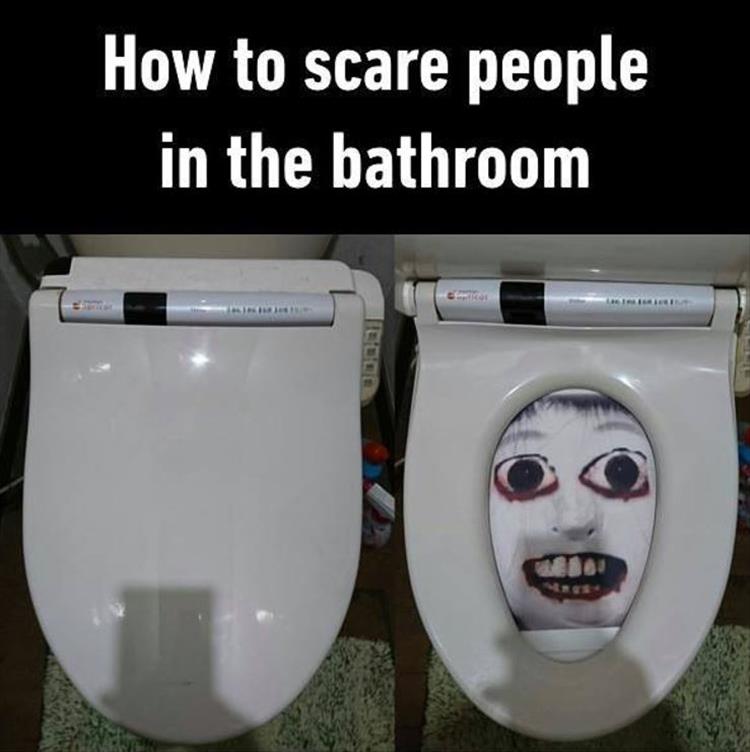 pranks ideas - How to scare people in the bathroom