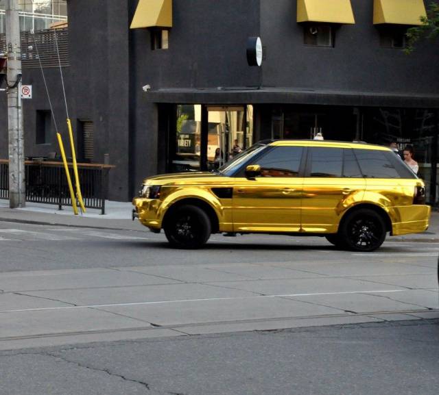 Gold Land Rover SUV