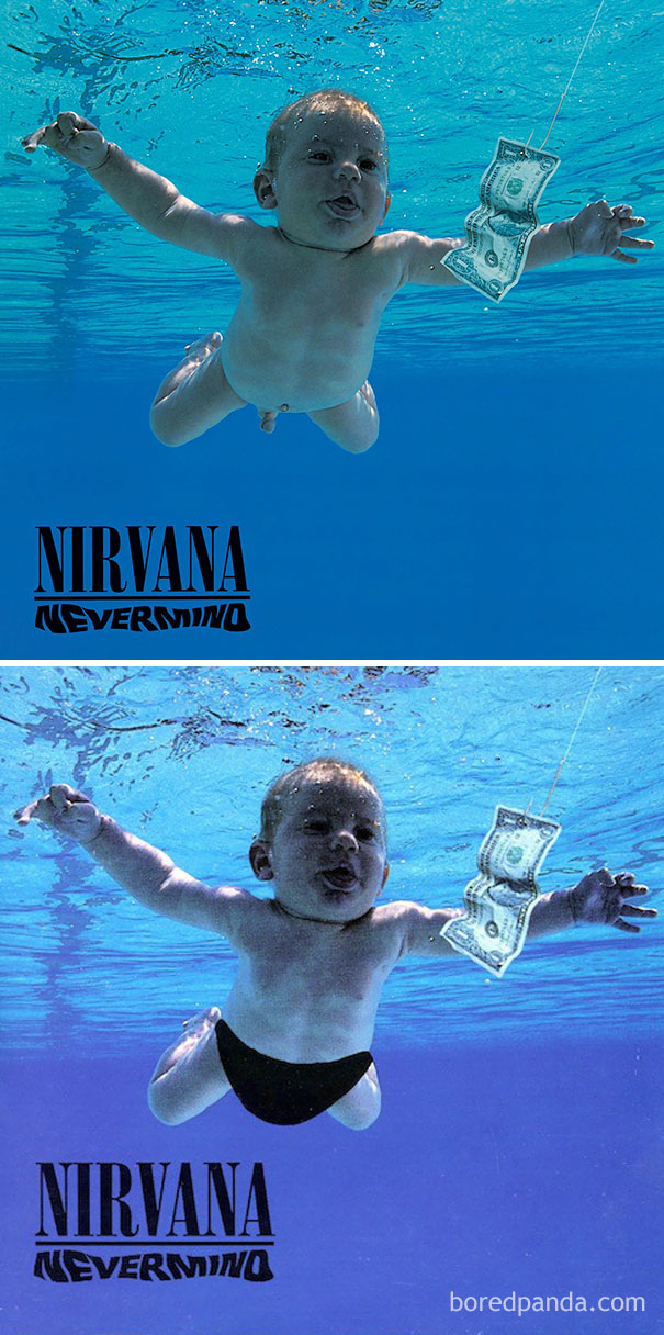 Nirvana Nevermind album censored for sale in the Middle East.