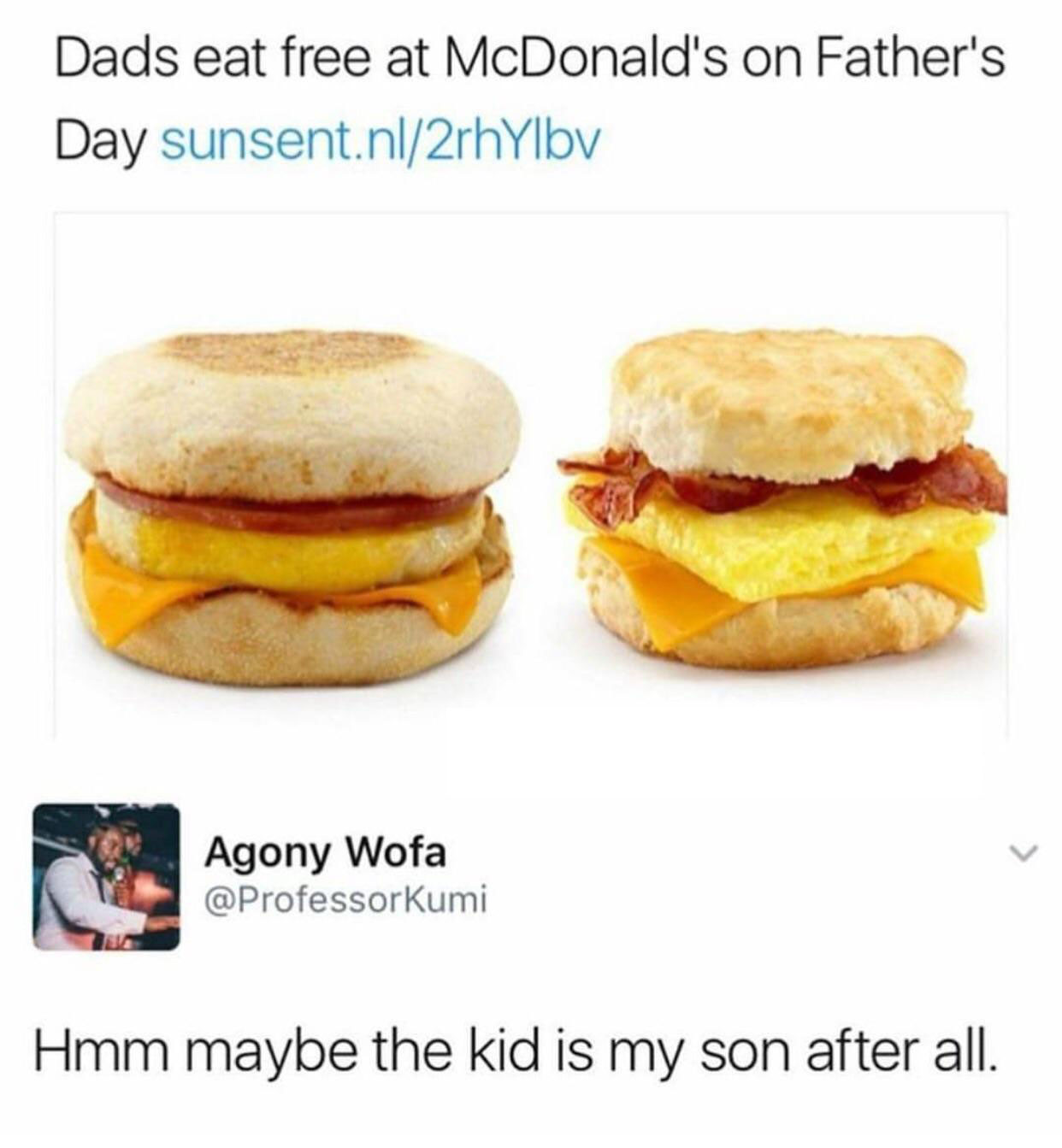 Dads get free father's day at McDonalds