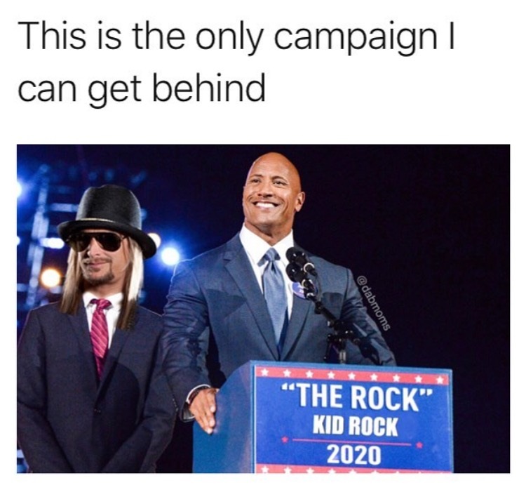 Kid rock and The Rock for president 2020