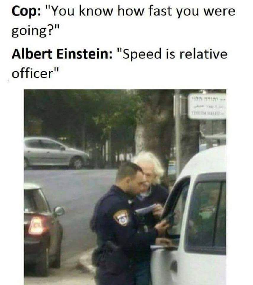 Albert Einstein getting a ticket