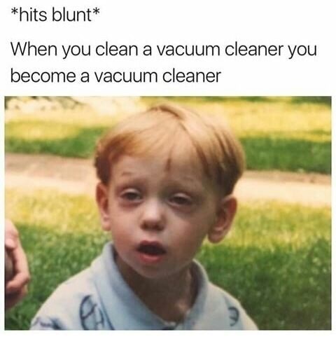 hilarious memes funny - hits blunt When you clean a vacuum cleaner you become a vacuum cleaner