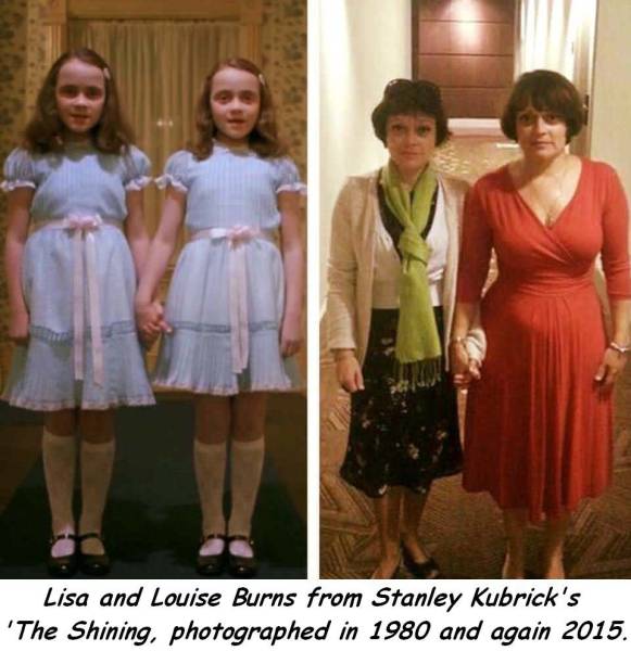 lisa burns and louise burns - sa and Louise Burns from Stanley Kubrick's 'The Shining, photographed in 1980 and again 2015.