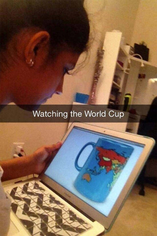 funniest snapchats - Watching the World Cup
