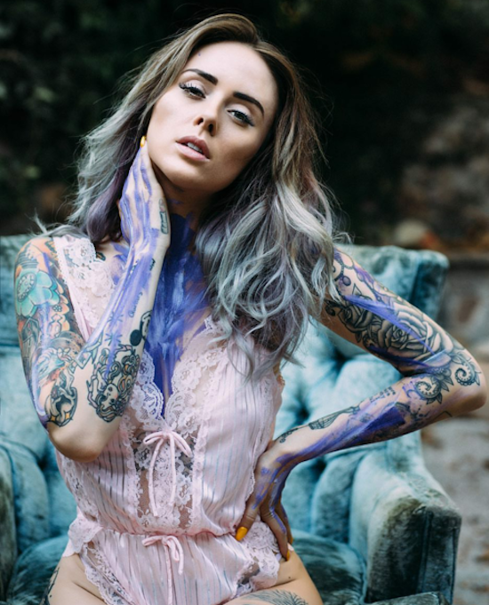 girl with arm tattoos