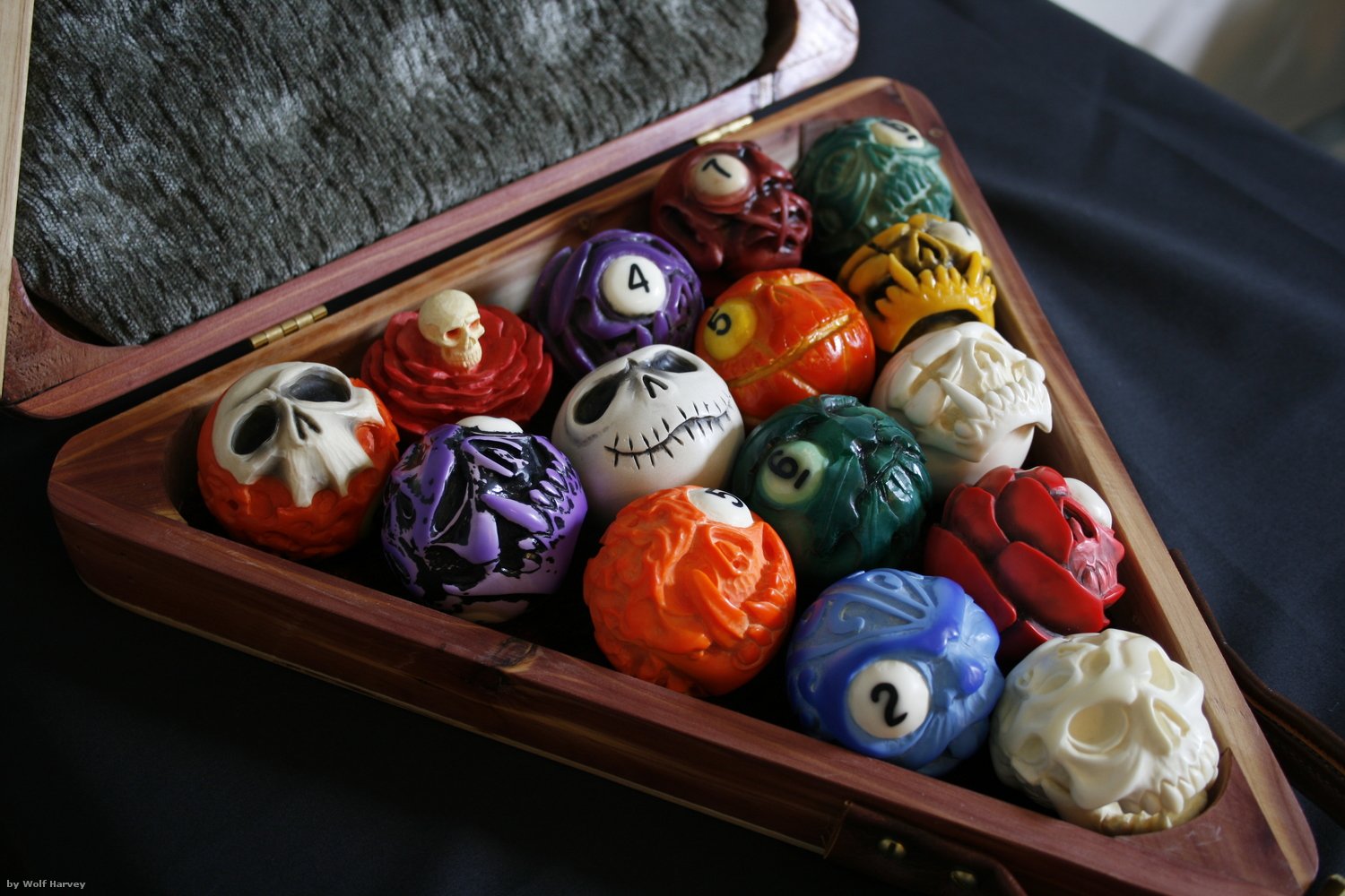 carved pool balls - by Wolf Harvey