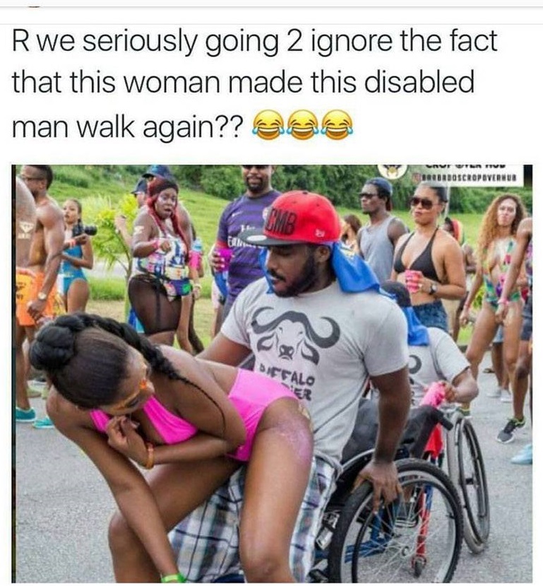 disabled man funny - Rwe seriously going 2 ignore the fact that this woman made this disabled man walk again?? Wave On Tv Turboscropoverhub Ffalo