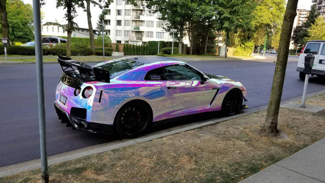 Hot car with psychedelic paint.
