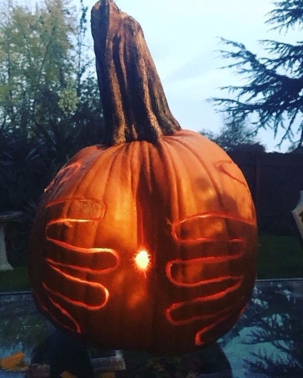 Pumpkin with very dirty minded carving