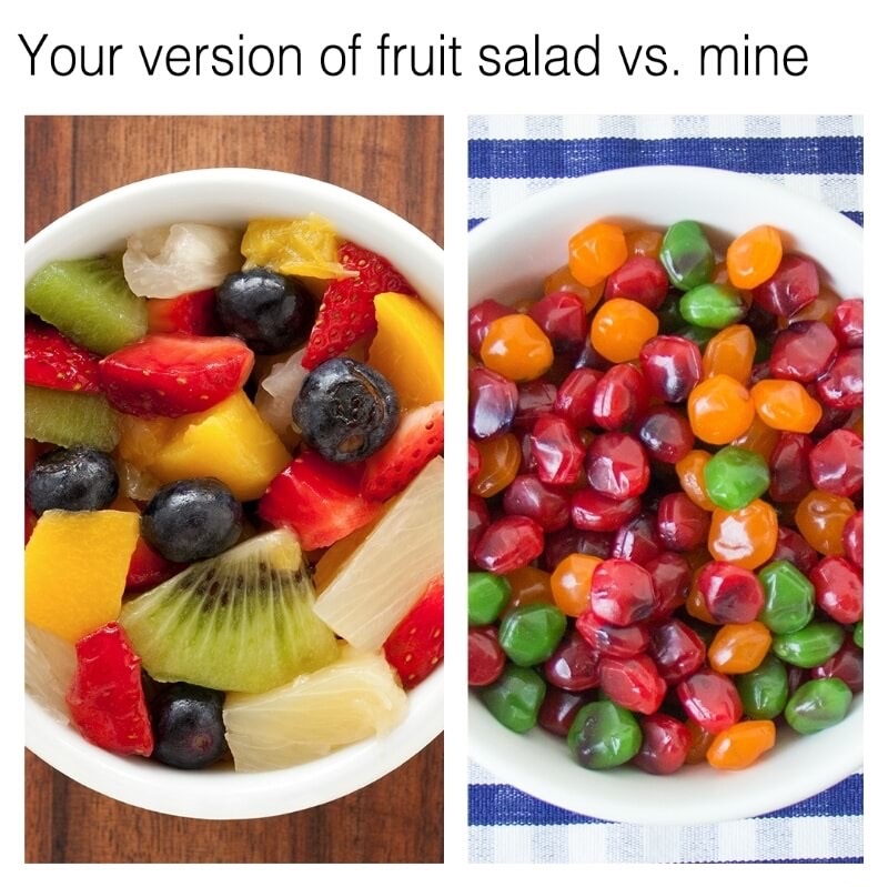 fruit salad - Your version of fruit salad vs. mine