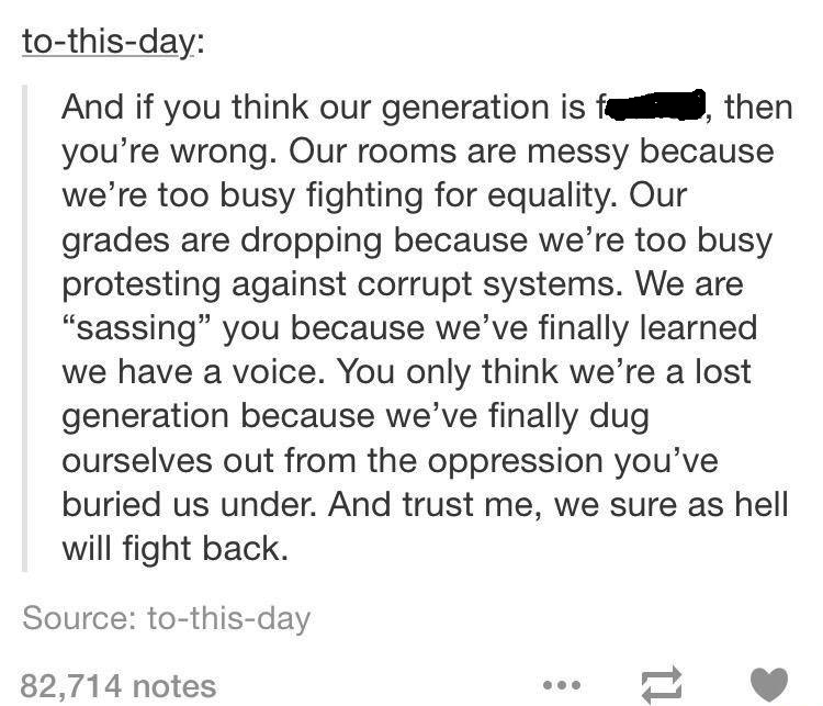 Cringeworthy post of why this generation sucks
