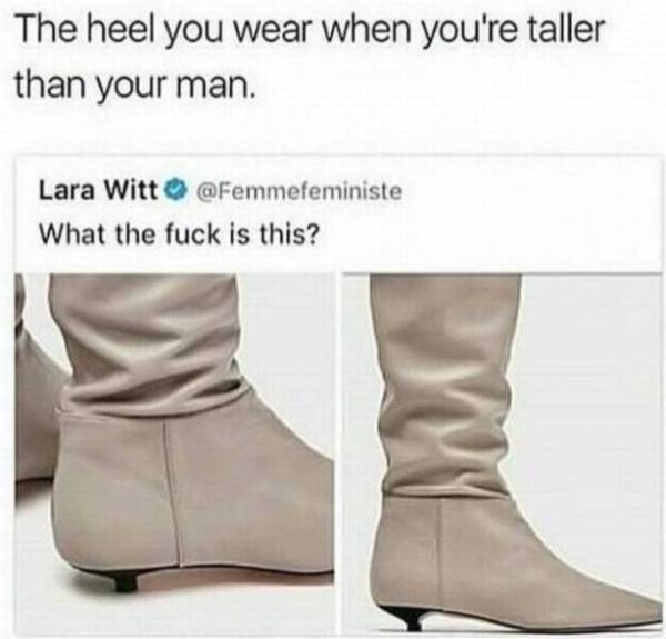 Really short heals for when you are taller than your man