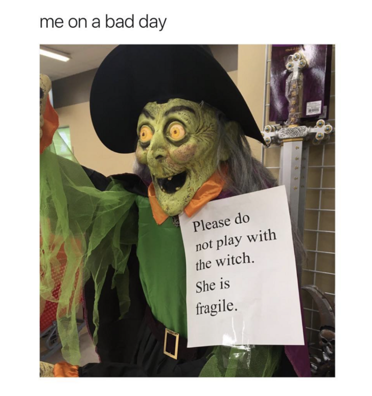 Witch that has sign not to play with her because she is fragile