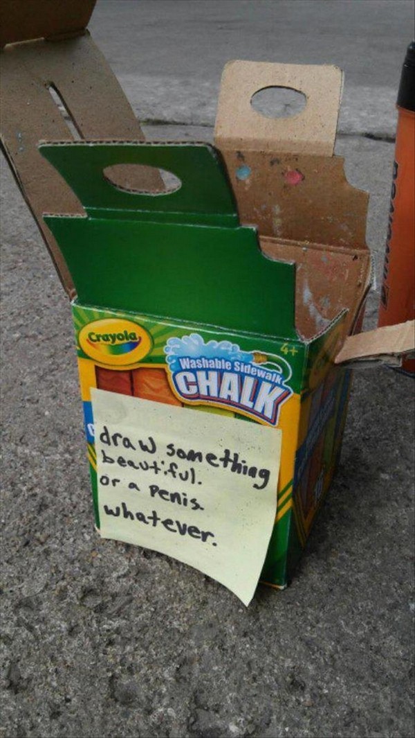 carton - Crayola Washable Sider ahle Sidewalk Chats draw something beautiful. or a penis. whatever.