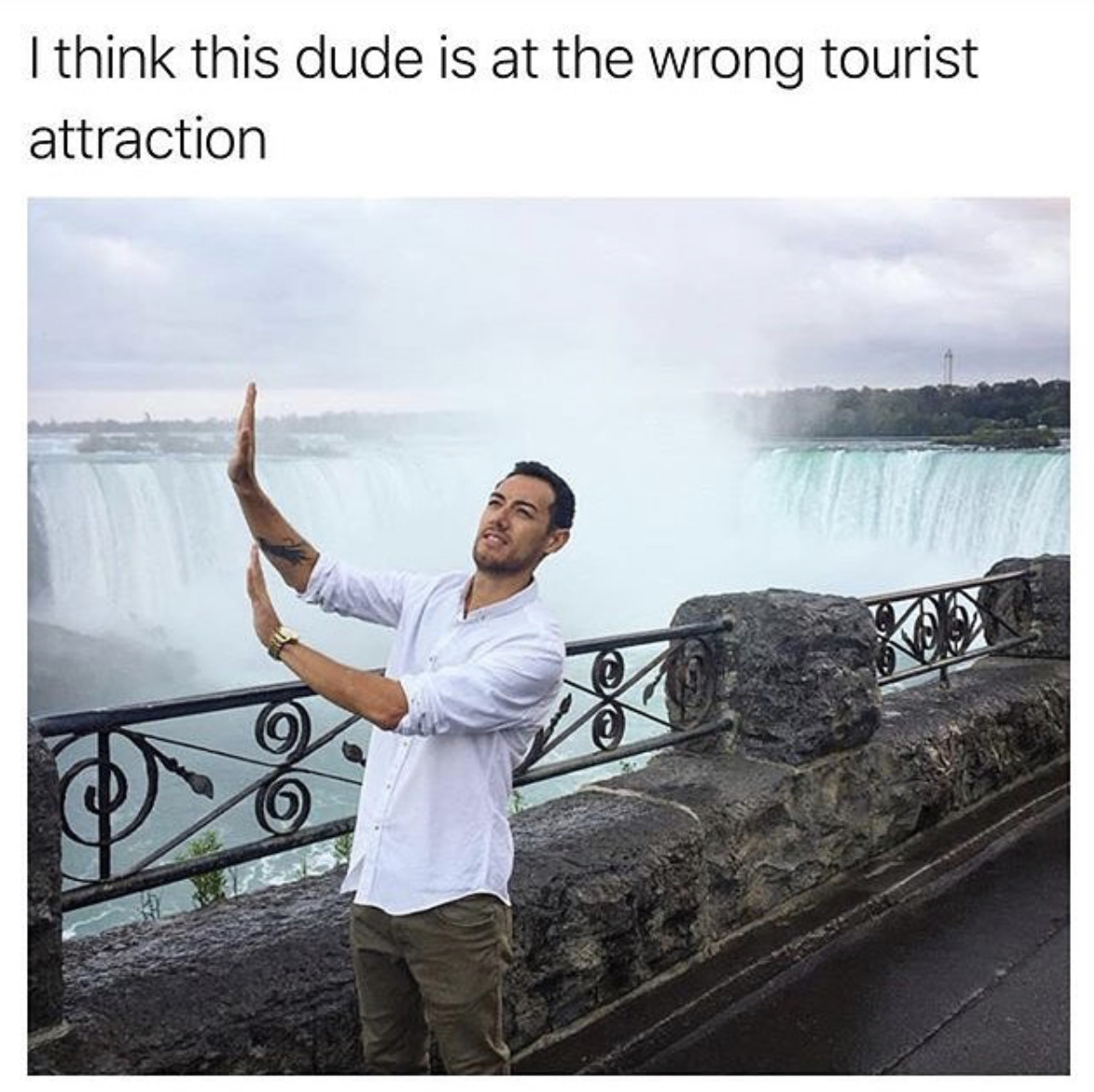 niagara falls - I think this dude is at the wrong tourist attraction