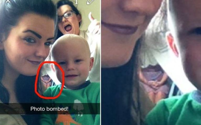 Bethany, from Northern Ireland, took a snapchat selfie of herself and nephew with her sister photobombing it, but little did they realise there was another "person" photobombing the picture! Bethany swears there was no one else in the room when the picture was taken. Now she has been left feeling very spooked. 
