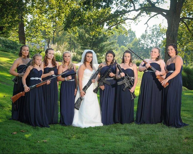 wedding photos with guns
