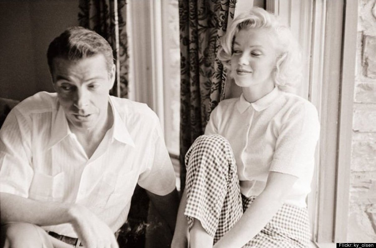 Marilyn Monroe and Joe Dimaggio at the Fairmont Banff Hotel in Banff, Canada, five months before their wedding. August 19, 1953.