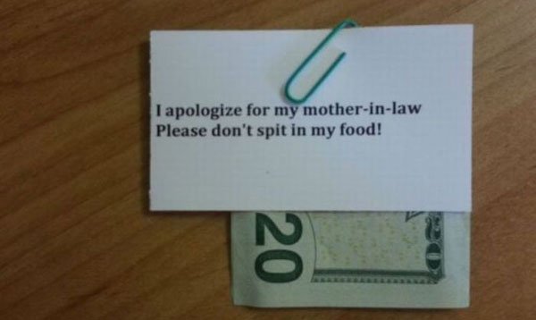 random pic business card - Tapologize for my motherinlaw Please don't spit in my food! 20